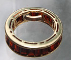 750 Yellow Gold 18K Emerald Cut Garnet Ring Channel Set — photo 7