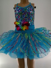Dance Pre-Owned Costume Costume Gallery 15304 Small Child Turquoise Dress Jazz