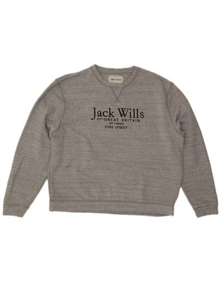 JACK & JONES Herren Grafik Sweatshirt Pullover 2XL Grau Gefleckt Baumwolle BK25