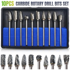 10PCS 3*6mm Tungsten Carbide Burr Rotary Drill Bits Tools Cutter Files Set Shank