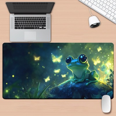 40*90cm Cute Frog HD Printed Pad for Desk, Multi Functional XXL Mousepad, Keyboa