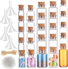 Mini Plastic Bottles with Corks Spers Eye Screws Funnels Small