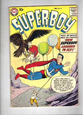 Superboy #69  SILVER AGE SUPERMAN COMIC  1958  How Superboy Learned to Fly
