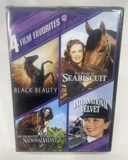 4 Films: Black Beauty, Seabiscuit, National,International Velvet (DVD, 2007) NEW