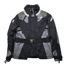 The North Face Steep Tech Jacket Womens XL Black Gray Stow Hood Ski Snowboard