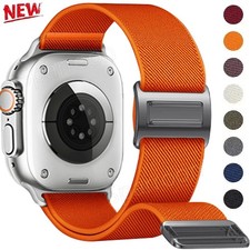 Magnetic Nylon Loop Band Strap for Apple Watch 12 11 10 9 8 SE 44/41/45/42/46mm