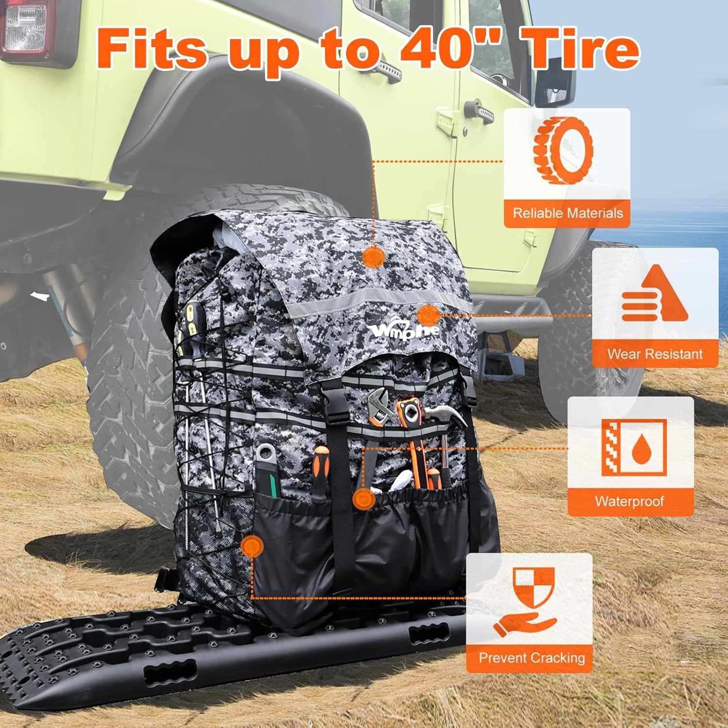 Spare Tire Trash Bag Offroad Heavy Duty Storage Bag Truck Tailgate Compatible wi