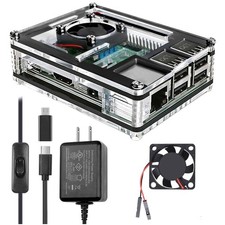 Transparent Case for Raspberry Pi 3 Power Supply