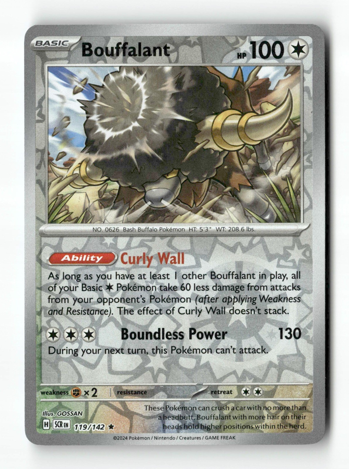 Bouffalant 119/142 Pokemon SCR Rare NM Reverse Holo