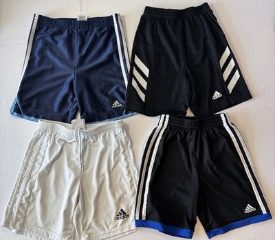 Adidas Boys Athletic Shorts Size 5/7/9 Lot of 4 White, Blue, Black