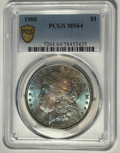 1900 MORGAN DOLLAR PCGS MS 64 / OBVERSE TONED