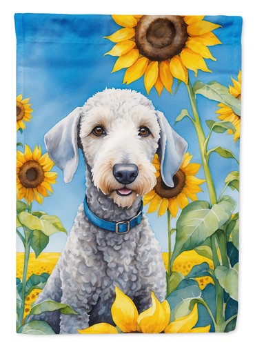 Caroline's Treasures Bedlington Terrier in Sunflowers House Flag DAC6021CHF - 第 1/7 張圖片