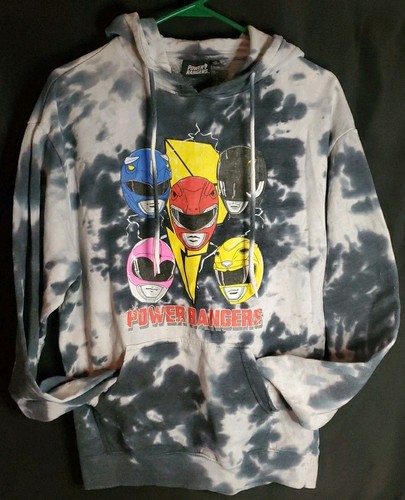 Vintage 90er Mighty Morphin Power Rangers Batik Hoodie Sweatshirt Medium MMPR - Bild 1 von 8