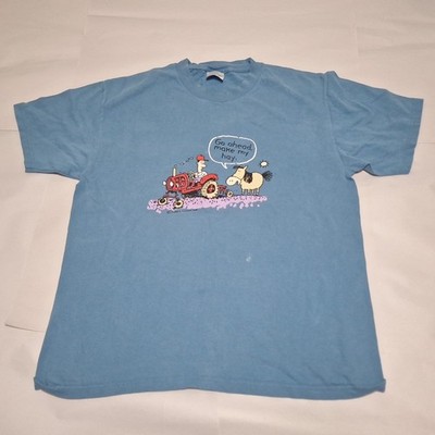 Vintage Jared D Lee Studio 1999 T Shirt L ''Go Ahead, Make My Hay'' Blue