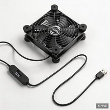 Dual Voltage 120mm USB Cooling Fan 5V/12V 3 Speed Quiet 18dB Ultra Quiet, 3