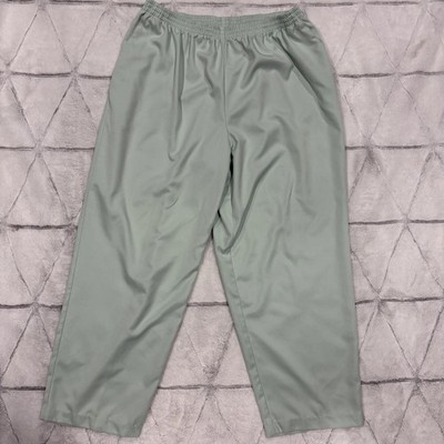 Alfred Dunner Women's Light Green Relaxed Fit Pants Size 18 Polyester