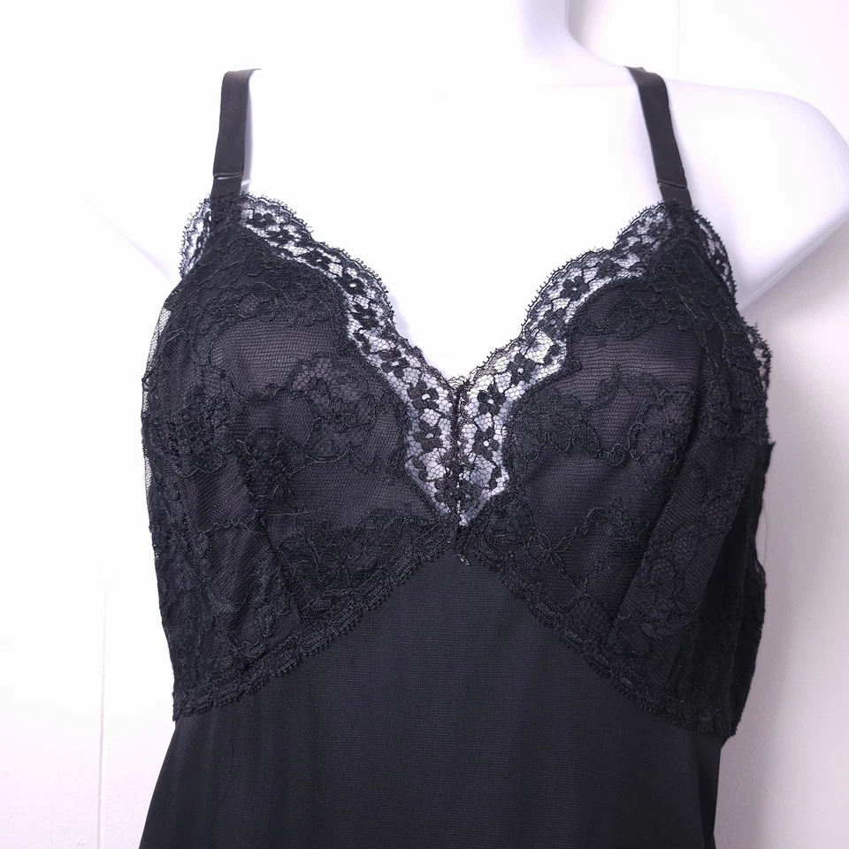 Винтажный 50-х Artemis полный скольжения кружева отделки черный 34 короткие готики вамп платье металлический ползунки - Изображение 3 из 4