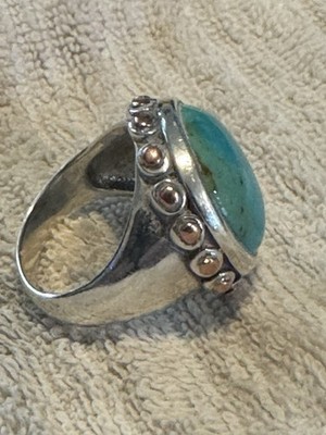 Running Bear Gallery RB 925 Sterling Silver & Turquoise Ring Size 10 Signed
