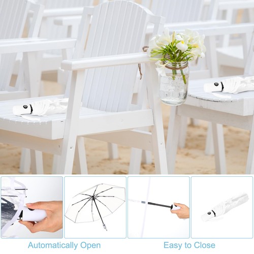 20pcs Clear Umbrellas 42 Inch Foldable Lightweight Transparent Umbrella Autom... - Picture 5 of 7
