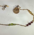 DESIGNER DARLENE HARRISON 14K BEST FRIEND DOG MULTI GEMSTONE ANKLET BRACELET — photo 2