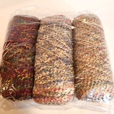 Fashion Plus Mill End Yarn 1 Pound Varigated Violet Plum Beige 3 Skeins