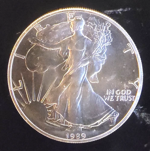 1989 American Eagle Toned Walking Liberty Bullion Vtg-0.999 Silver 1 Oz Coin 2n