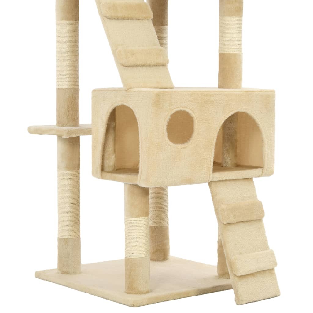 vidaXL Albero per Gatti con Tiragraffi in Sisal 170 cm Beige - 2