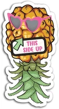Magnet Me Up This Side Upside Down Pineapple 3x6 Inches, Upsidedown 