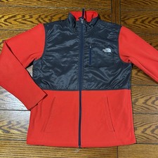 The North Face Youth Red Black Lightweight Fleece Jacket Size XL 18/20 Full Zip
