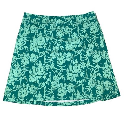 RIPSKIRT HAWAII Hibiscus Green Wrap Skirt Womens Size L Large Length 2 Floral