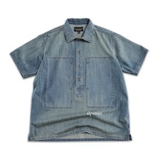 Denim Shirt Men's Short Sleeve Shirt Retro Casual Coat Pullover Shirt Summer