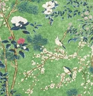 Anna French/Thibaut Curtain Fabric 'KATSURA' 4.6 METRES EMERALD Linen Mix
