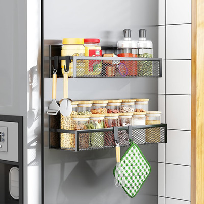 Magnetic Spice Rack for Refrigerator, 2 Pack Magnetic Shelf, Fridge Magnet Organ