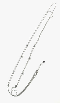 Esbe Sara Blaine Sparkling gunmetal chain necklace opera long minimalist