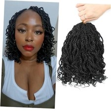 Wavy Senegalese Twist Crochet Hair For Black Women 8 8 Inch Pack of 10 1B