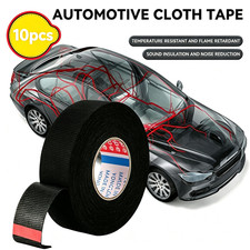 10 Rolls Automotive Wiring Harness Fabric Tape Heat Resistant 0.748in 590.55in