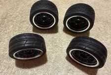 Tamiya 2-Piece Black BBS Mesh Wheels Narrow/Wide +Radial Tires(2prs) 50548/50549