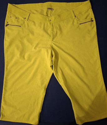 Janina Damen Bermuda Shorts Five-Pocket gelb Knopf Reißverschluss Gr. 56
