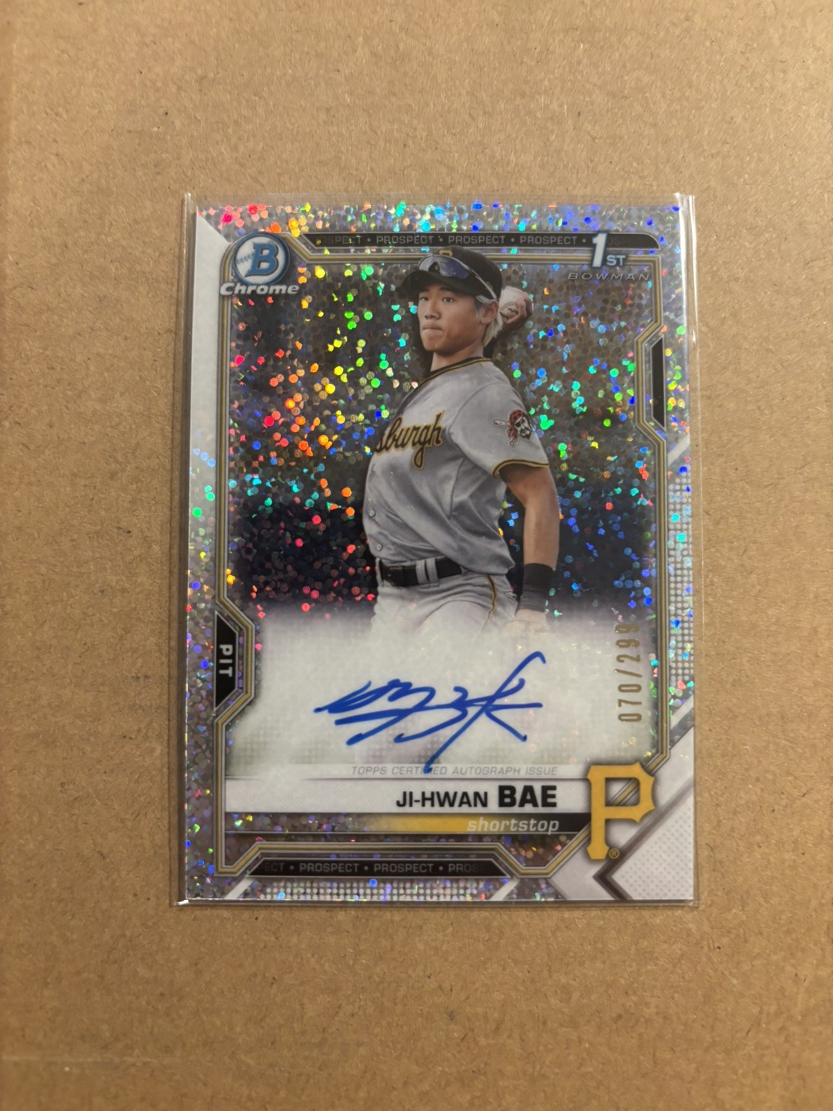 Ji-Hwan Bae 2021 1st Bowman Chrome Speckle Refractor Auto  /299 Rc Autograph