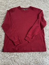 L.L Bean Men  s Heavy Weight Crewneck Sweater Red 100 Cotton Size Medium