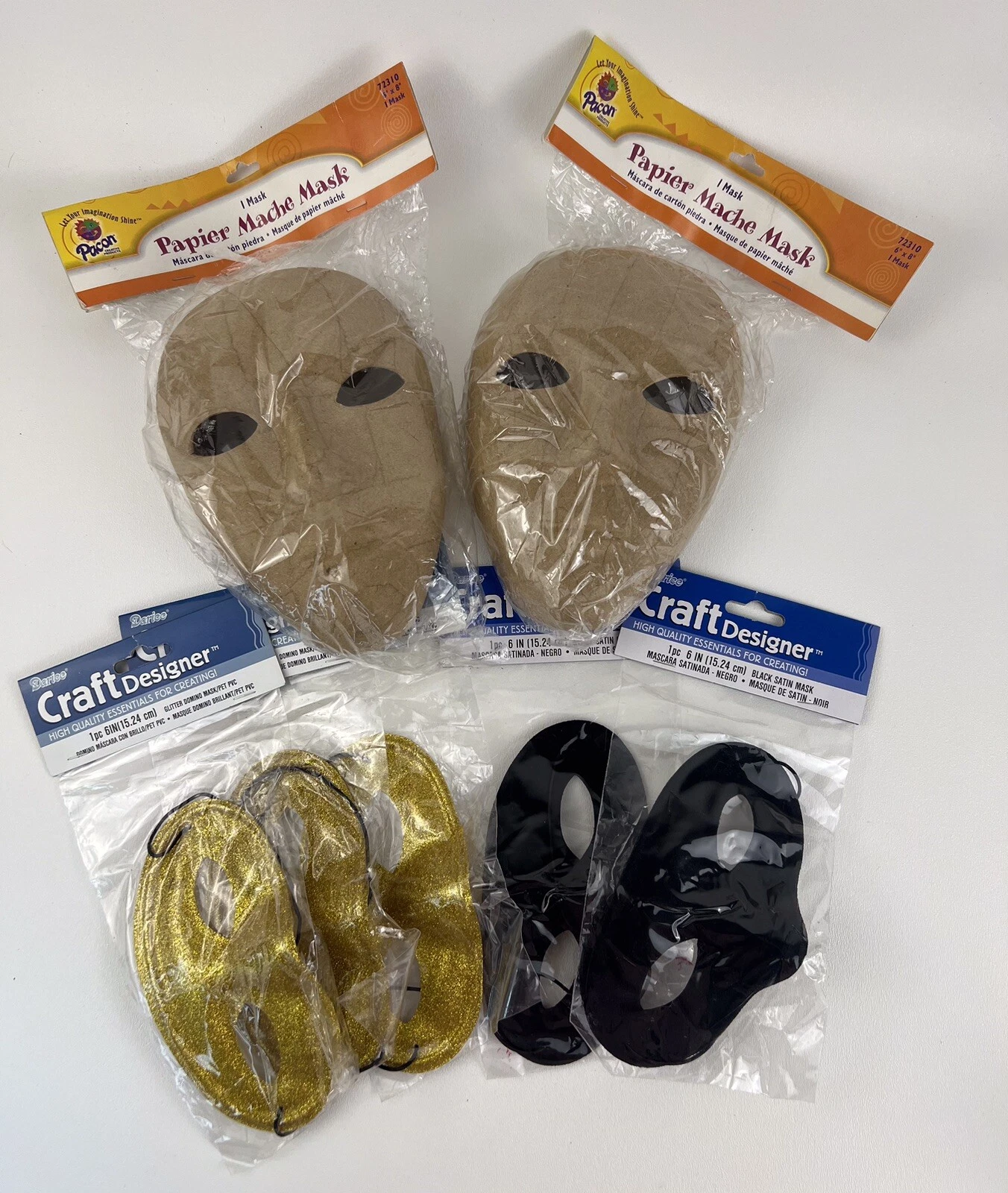 Full Face Mask Blank Set Of 2 To Craft Create Masquerade Mask And 5 Eye Masks
