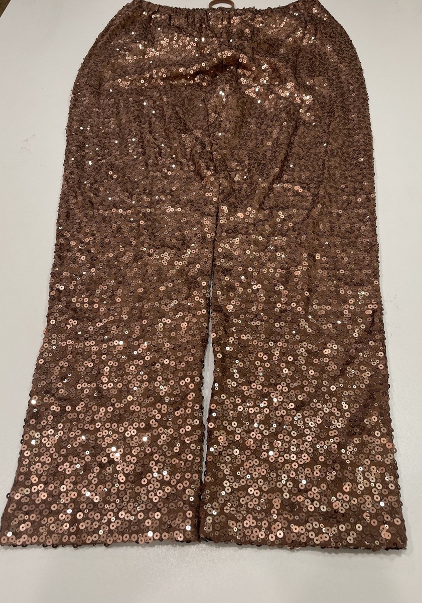 Dex- Womens Brown Straight Hem Sequin Jogger- Size M | eBay