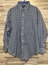 Lauren Ralph Lauren Sz 17 32/33,Blue Plaid Dress Shirt,Classic Fit, 397