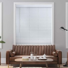 LOTUS WINDOWARE Cordless 2" Faux Wood Blind with Valance, 40" x 60", White