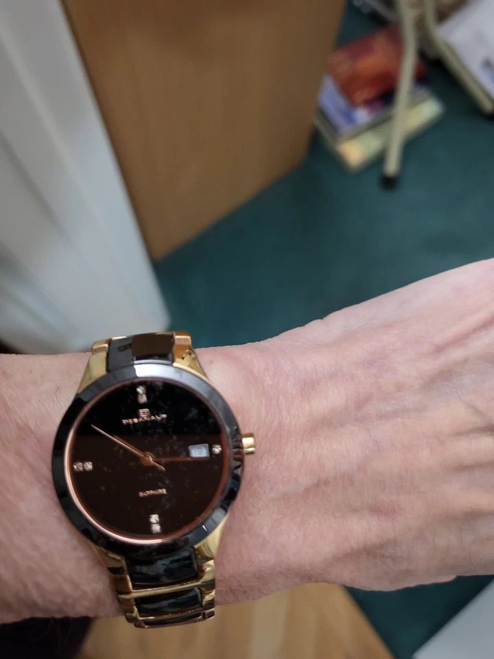 Oceanaut hightech ceramic black/rose gold watch women genuine w/box &extra links - Image 2 of 4