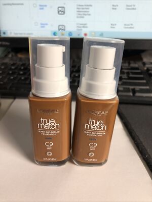 LOT OF 2 L'Oreal C9 Cool Deep True Match Super-Blendable Liquid Foundation
