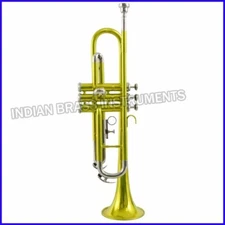 TRUMPET GREEN NEW NICKLE  FINISHED Bb KEYS TRUMPET +FREE HARD CASE