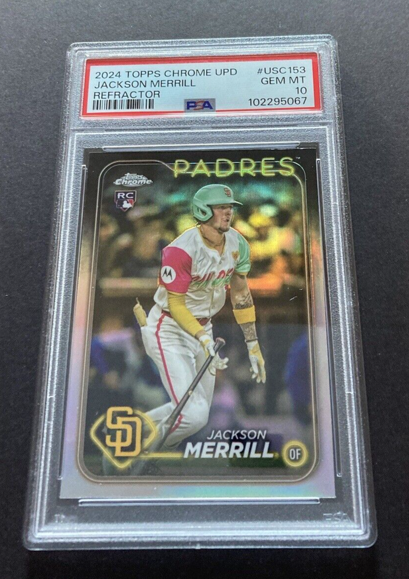 2024 Topps Chrome Update Jackson Merrill Rookie Refractor PSA 10 
