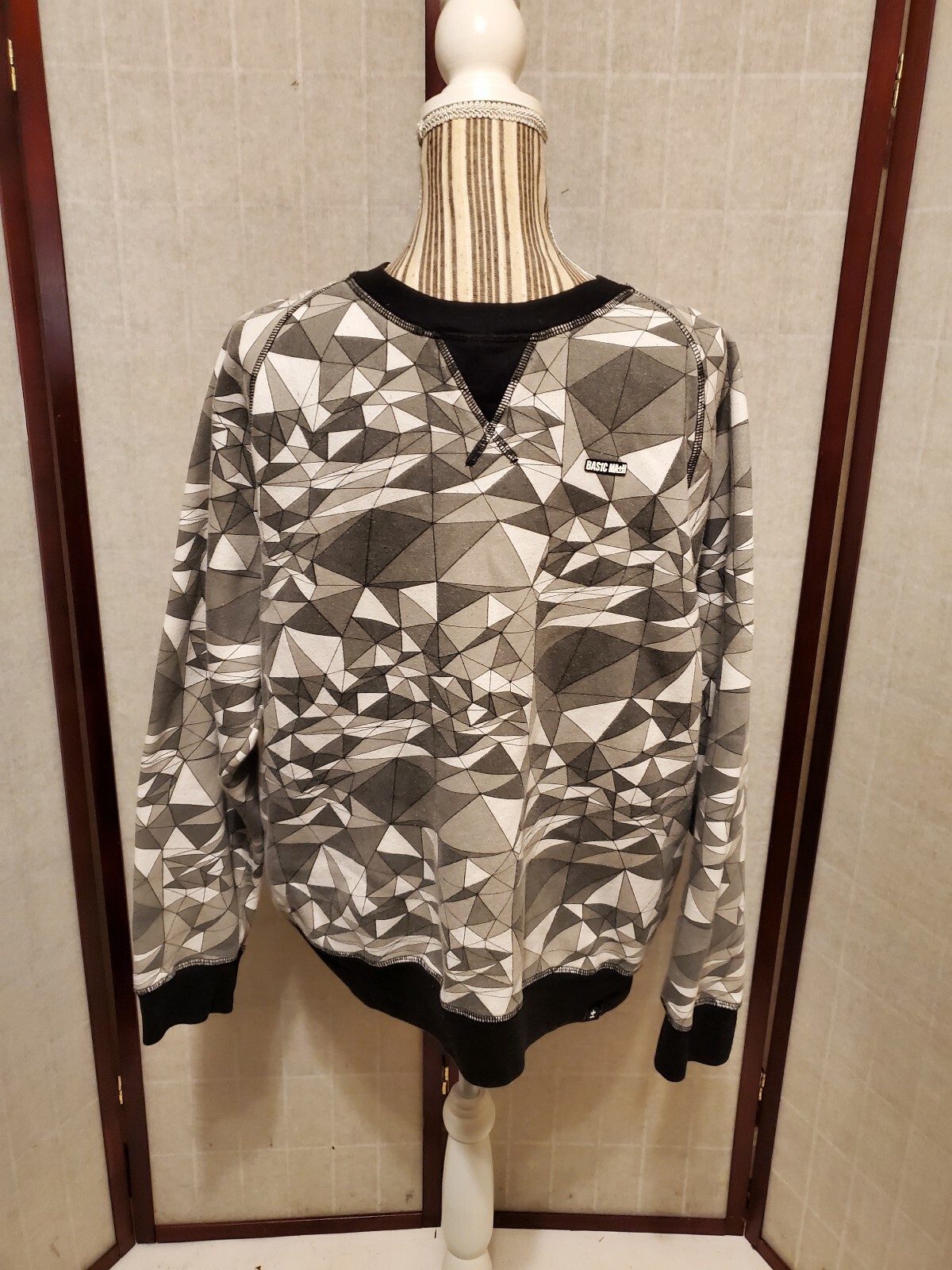 Bas1c Ma+h Multi-Colored Pullover Sweatshirt Men'… - image 1