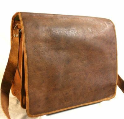 Men's Genuine Leather Vintage Laptop Messenger Handmade Briefcase Satchel Bag